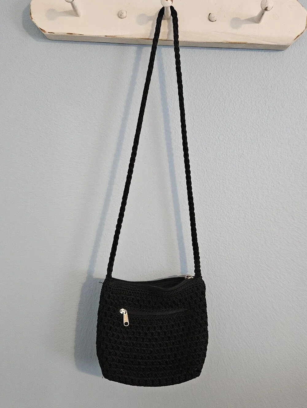 Woven Crossbody Bag - Black